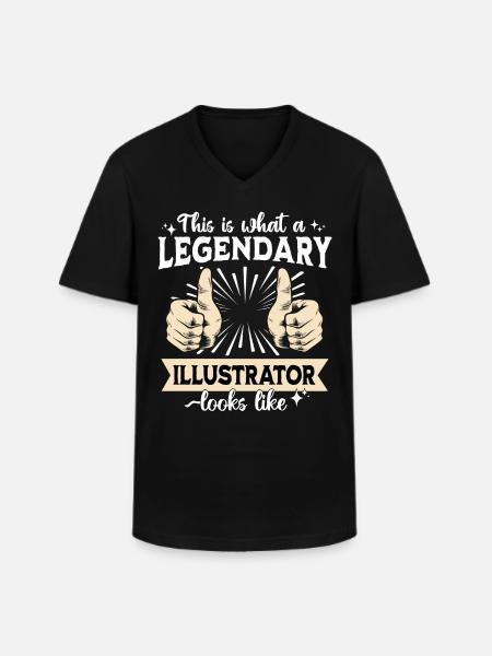 Legendärer Illustrator - Männer-T-Shirt mit V-Ausschnitt - Schwarz