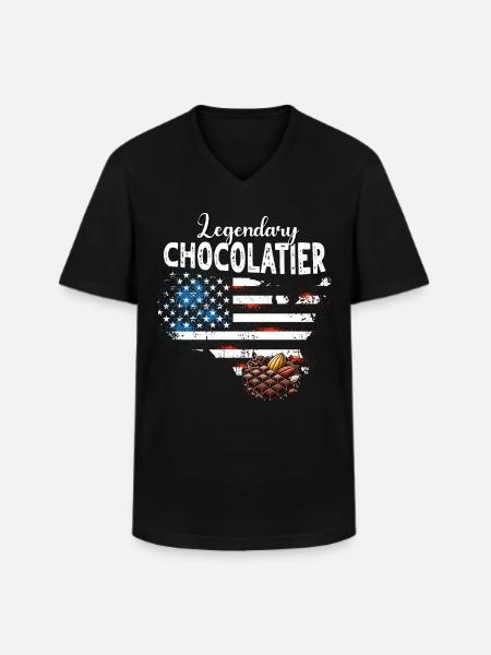 Chocolatier - T-shirt col V Homme - noir