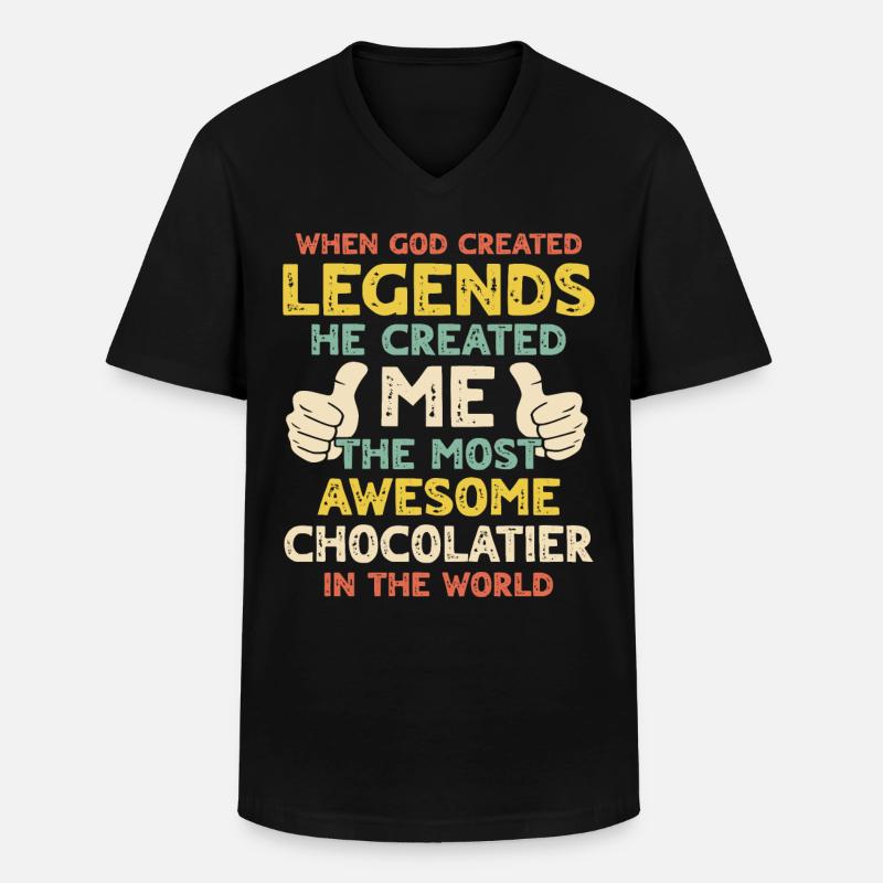 Chocolatier - Männer-T-Shirt mit V-Ausschnitt - Schwarz