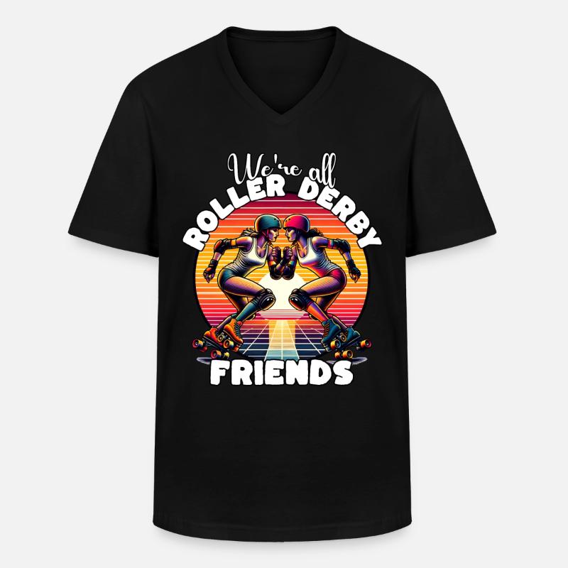 Roller Derby Sprüche - Männer-T-Shirt mit V-Ausschnitt - Schwarz