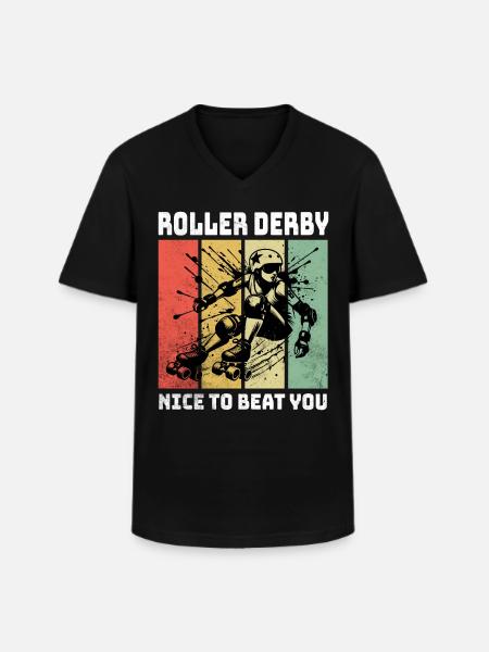 Roller Derby Sprüche - Männer-T-Shirt mit V-Ausschnitt - Schwarz
