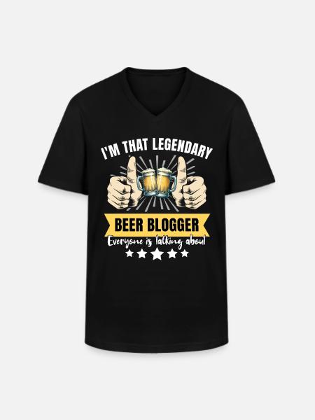 Legendary beer blogger - Men's V-Neck T-Shirt - black
