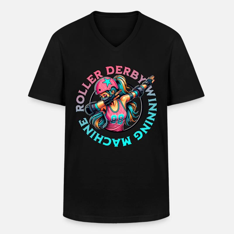 Roller Derby Gewinner - Männer-T-Shirt mit V-Ausschnitt - Schwarz