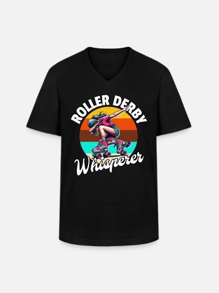 Roller Derby Whisperer - Männer-T-Shirt mit V-Ausschnitt - Schwarz