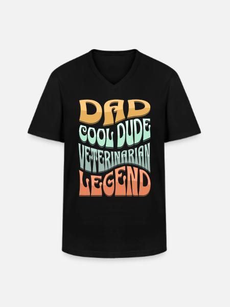 Dad Veterinarian - Men's V-Neck T-Shirt - black