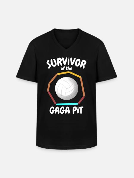 Gaga Ball Sayings - Men's V-Neck T-Shirt - black