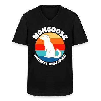 Dictons de suricate - T-shirt col V Homme - noir - Devant - AI Model Male 178 dark (178cm)