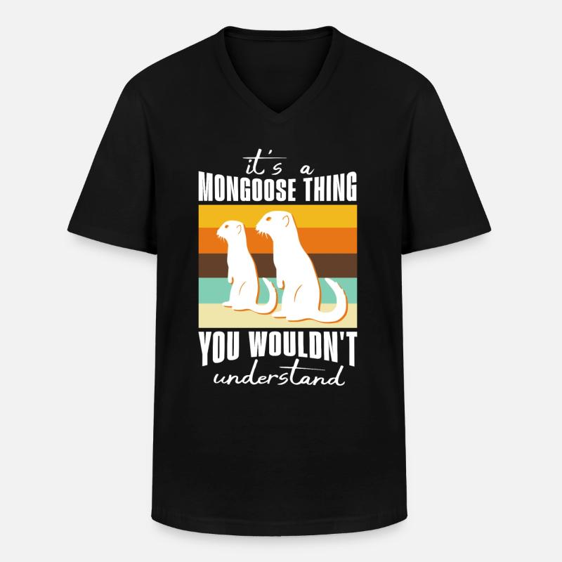 Mangusten Sprüche - Männer-T-Shirt mit V-Ausschnitt - Schwarz