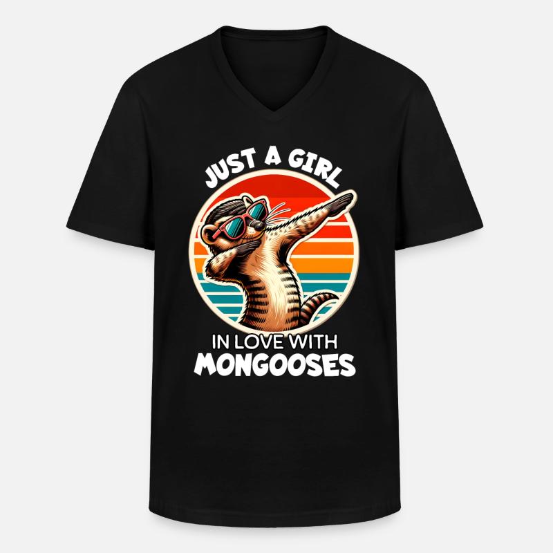 Mädchen Liebt Erdmännchen - Männer-T-Shirt mit V-Ausschnitt - Schwarz