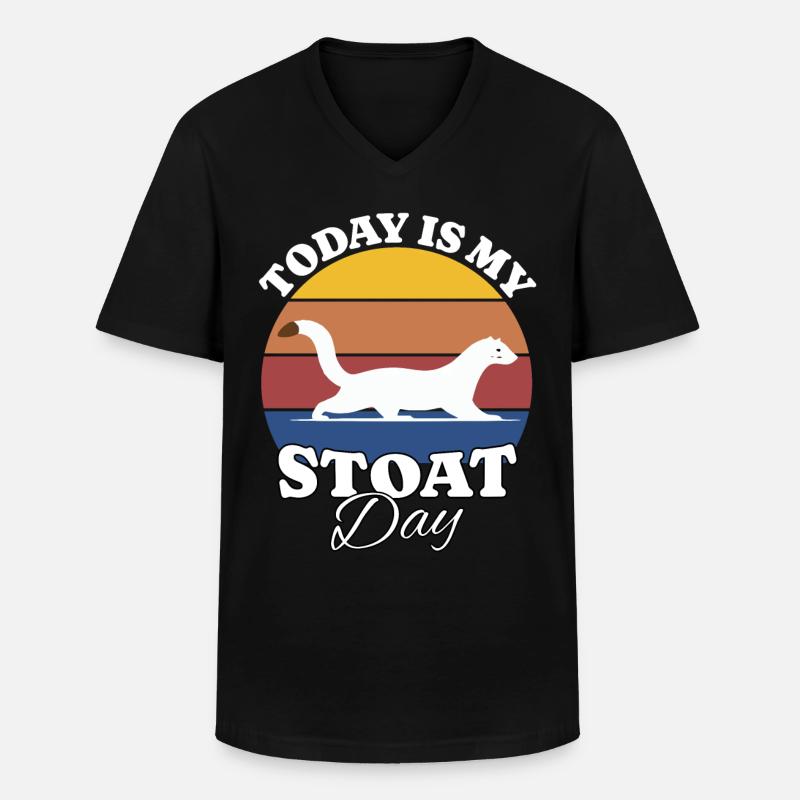 Hermelin - Männer-T-Shirt mit V-Ausschnitt - Schwarz