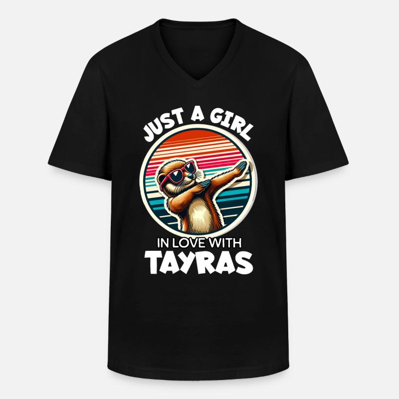 Mädchen Liebt Marder - Männer-T-Shirt mit V-Ausschnitt - Schwarz