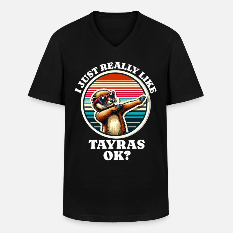 Ich Liebe Marder Spruch - Männer-T-Shirt mit V-Ausschnitt - Schwarz