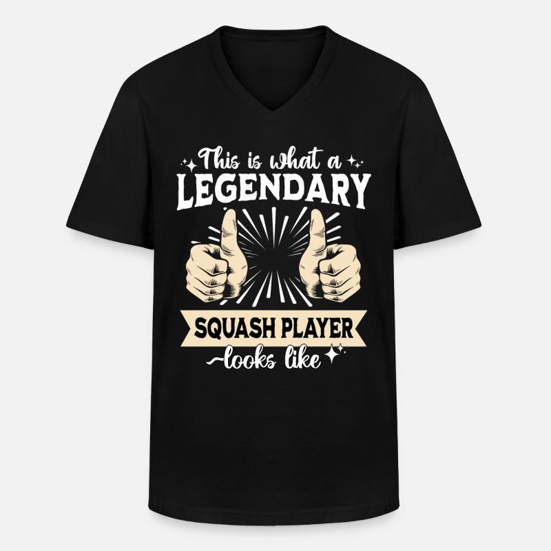 Legendärer Squashspieler - Männer-T-Shirt mit V-Ausschnitt - Schwarz