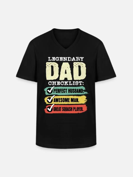 Dad Squash Player Father's Day - Men's V-Neck T-Shirt - black