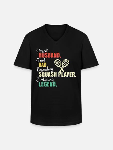 Squash player dad - Men's V-Neck T-Shirt - black