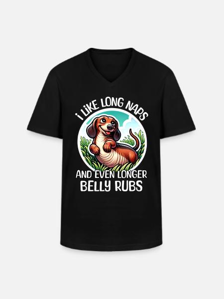 Dackel Sprüche - Männer-T-Shirt mit V-Ausschnitt - Schwarz