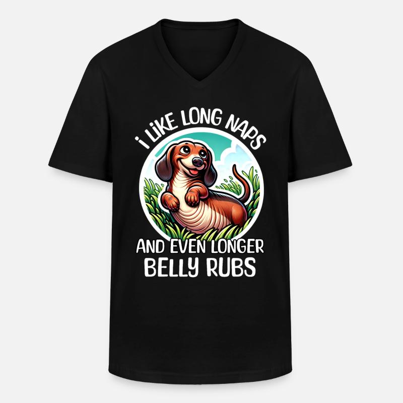 Dackel Sprüche - Männer-T-Shirt mit V-Ausschnitt - Schwarz