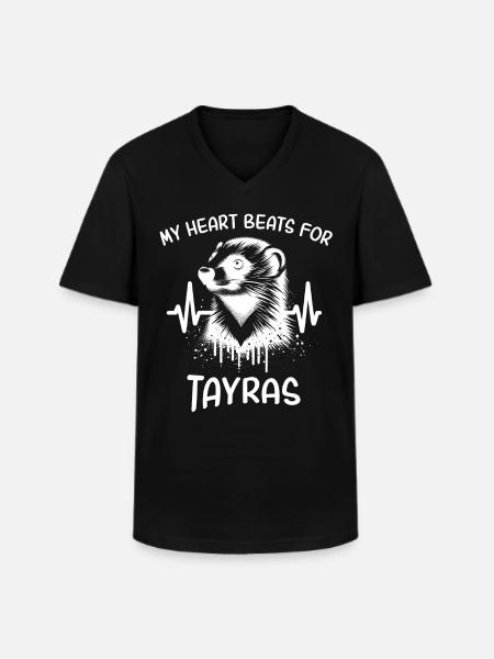 ECG Marten Heart Line - Men's V-Neck T-Shirt - black