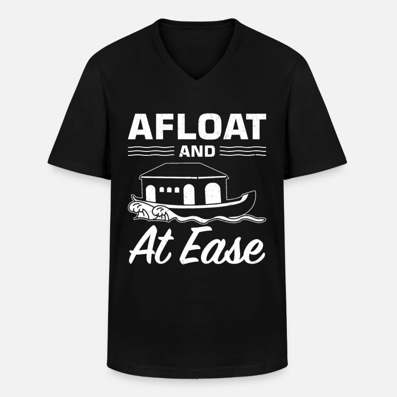 Witziger Hausboot Spruch - Männer-T-Shirt mit V-Ausschnitt - Schwarz