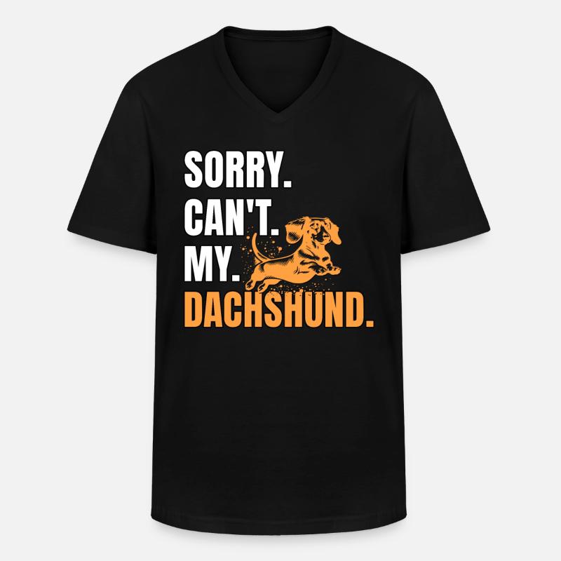 Dackel Dachshund - Männer-T-Shirt mit V-Ausschnitt - Schwarz