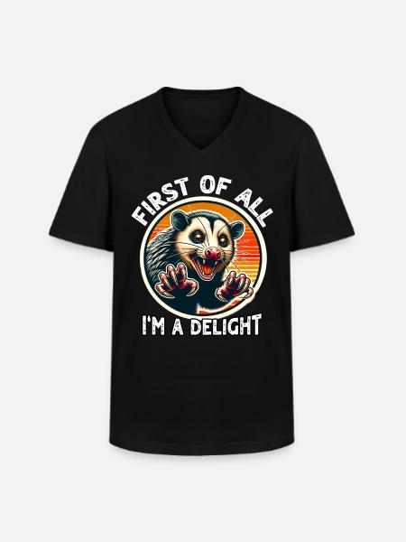 Opossum - Men's V-Neck T-Shirt - black