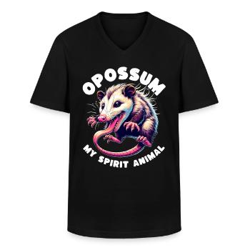 Lustige Opossum Sprüche - Männer-T-Shirt mit V-Ausschnitt - Schwarz - Vorne - AI Model Male 178 dark (178cm)