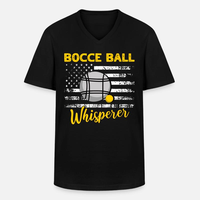 Bocce Ball Sprüche - Männer-T-Shirt mit V-Ausschnitt - Schwarz