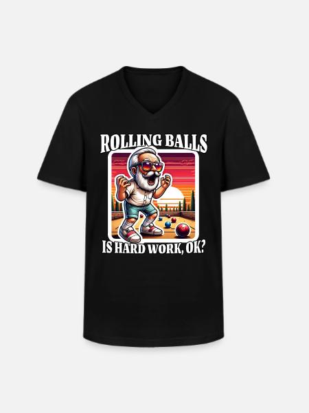 Bocce Ball Sayings - Men's V-Neck T-Shirt - black