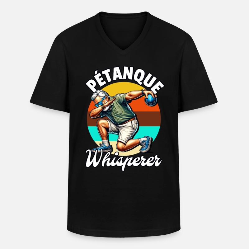 Petanque Whisperer - Männer-T-Shirt mit V-Ausschnitt - Schwarz
