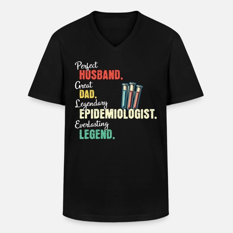 Père épidémiologiste - T-shirt col V Homme - noir