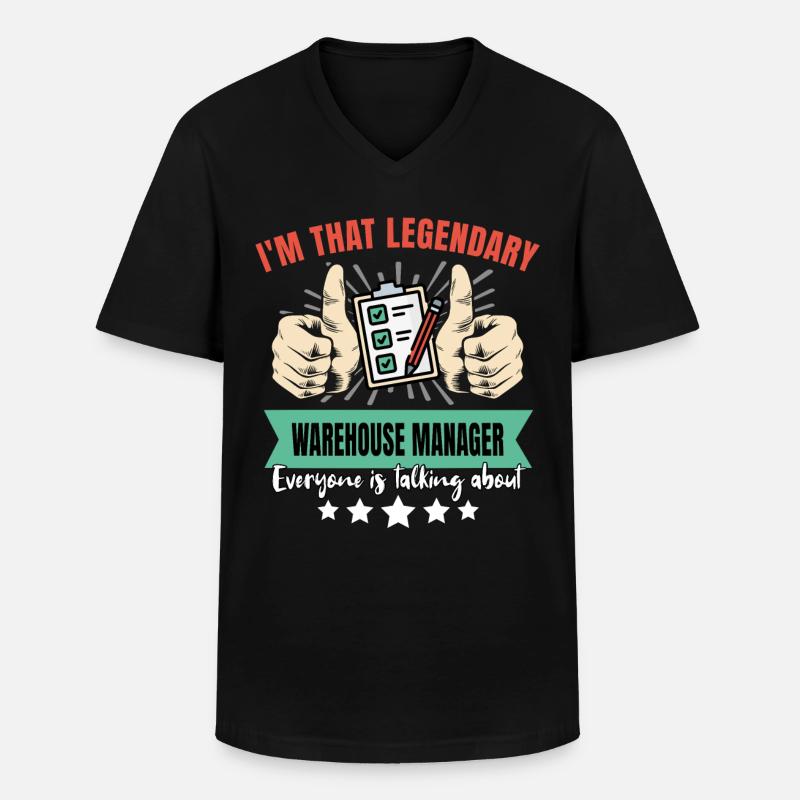 Legendärer Lagerleiter - Männer-T-Shirt mit V-Ausschnitt - Schwarz