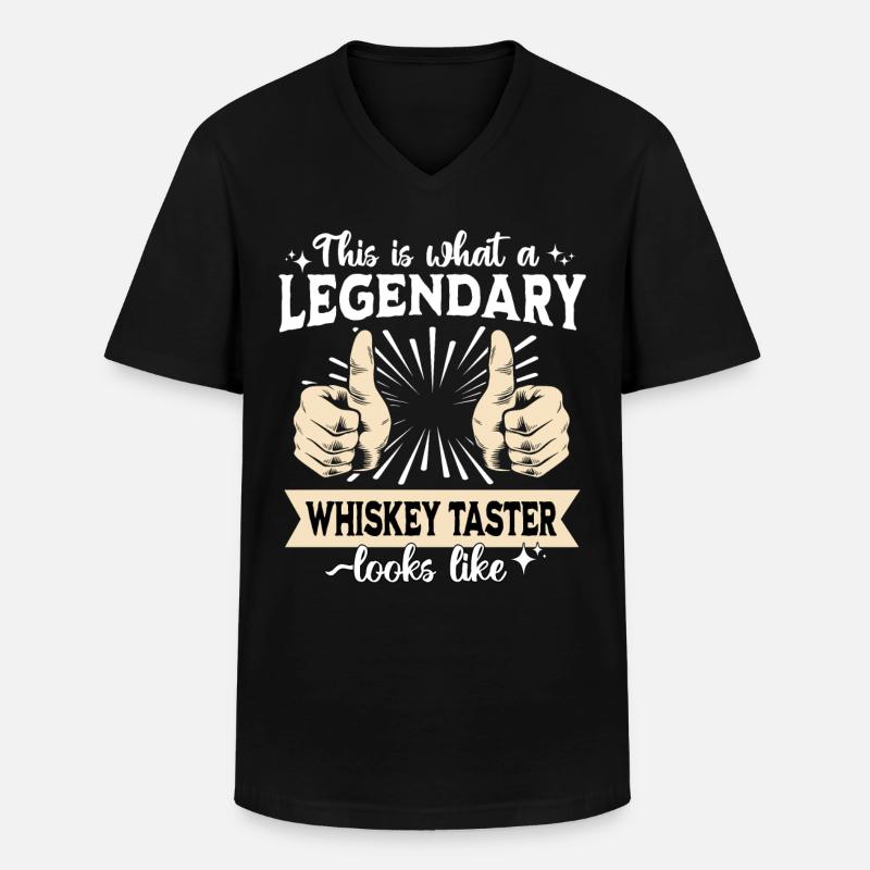 Legendary whiskey drinker - Men's V-Neck T-Shirt - black