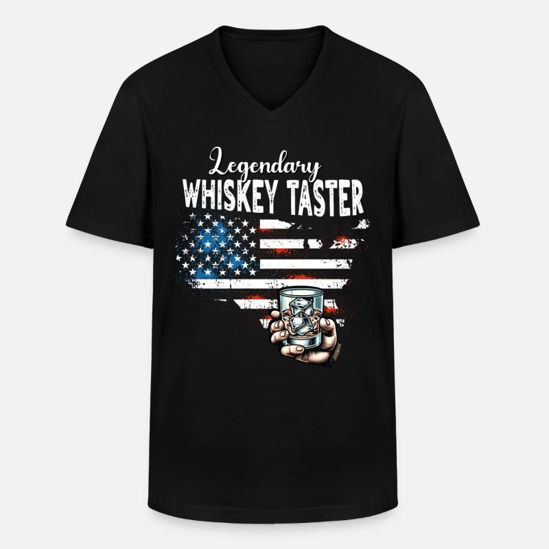 Whiskey Drinker US - Men's V-Neck T-Shirt - black