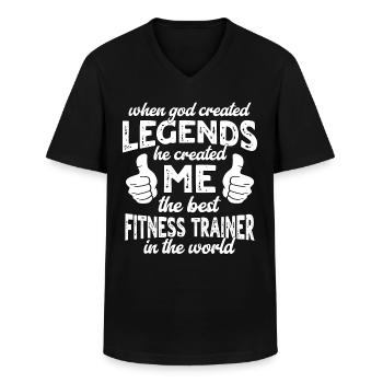 Best Fitness Trainer Legend - Men's V-Neck T-Shirt - black - Front - AI Model Male 178 dark (178cm)