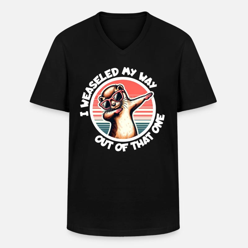 Wiesel Spruch - Männer-T-Shirt mit V-Ausschnitt - Schwarz