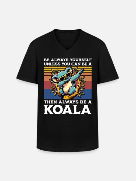 Koala Spruch - Männer-T-Shirt mit V-Ausschnitt - Schwarz
