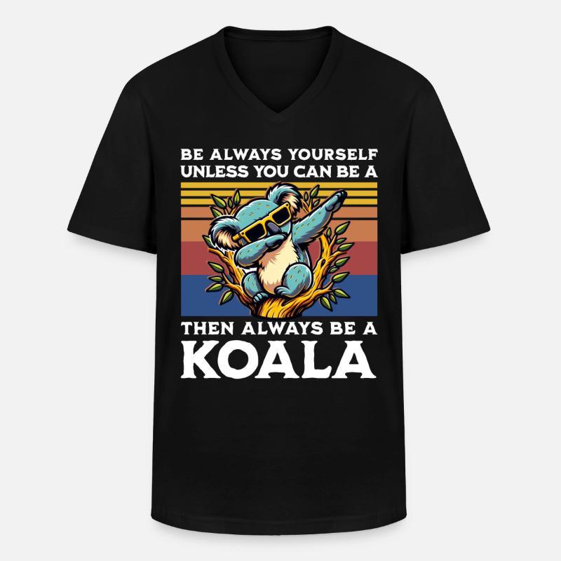 Koala Spruch - Männer-T-Shirt mit V-Ausschnitt - Schwarz