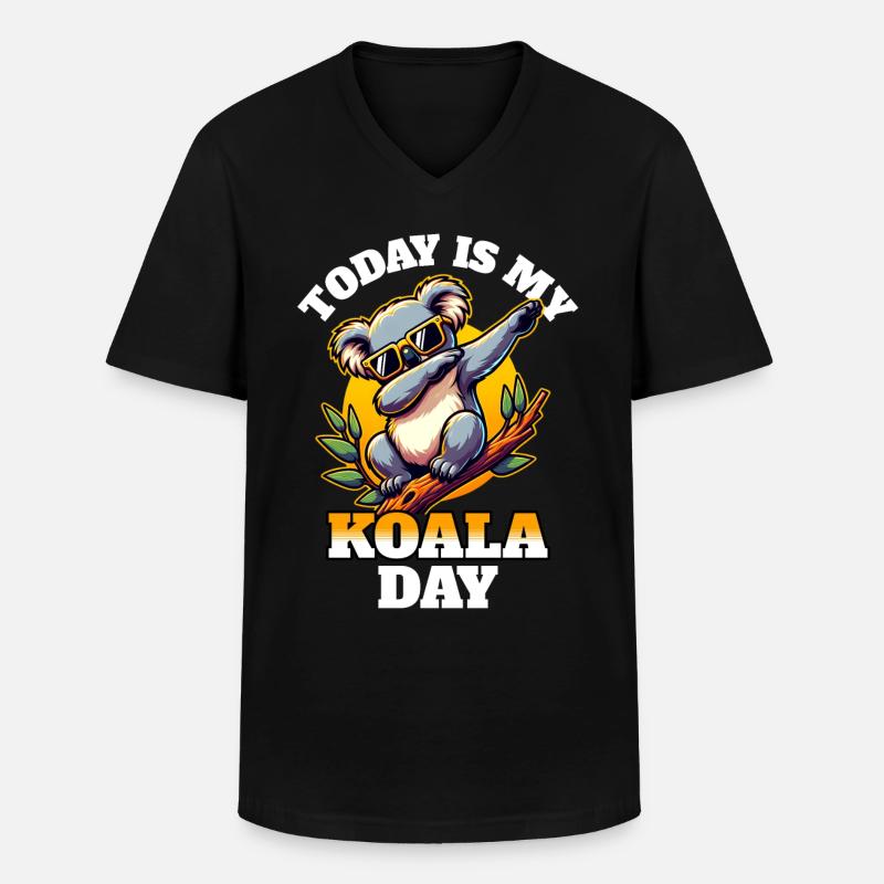 Koala Sprüche - Männer-T-Shirt mit V-Ausschnitt - Schwarz