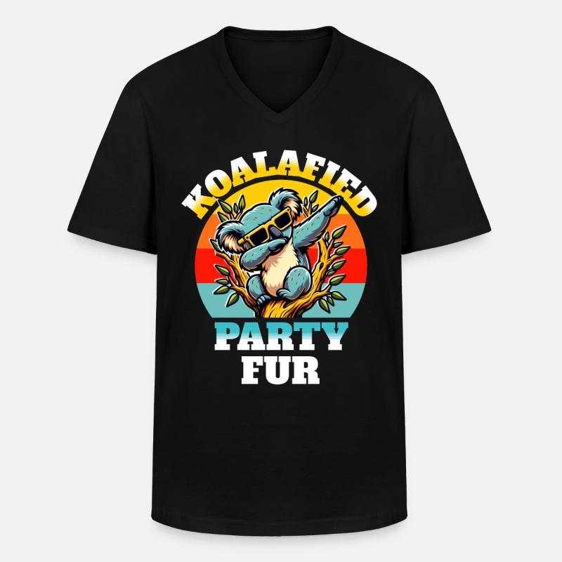 Lustige Koala Sprüche - Männer-T-Shirt mit V-Ausschnitt - Schwarz