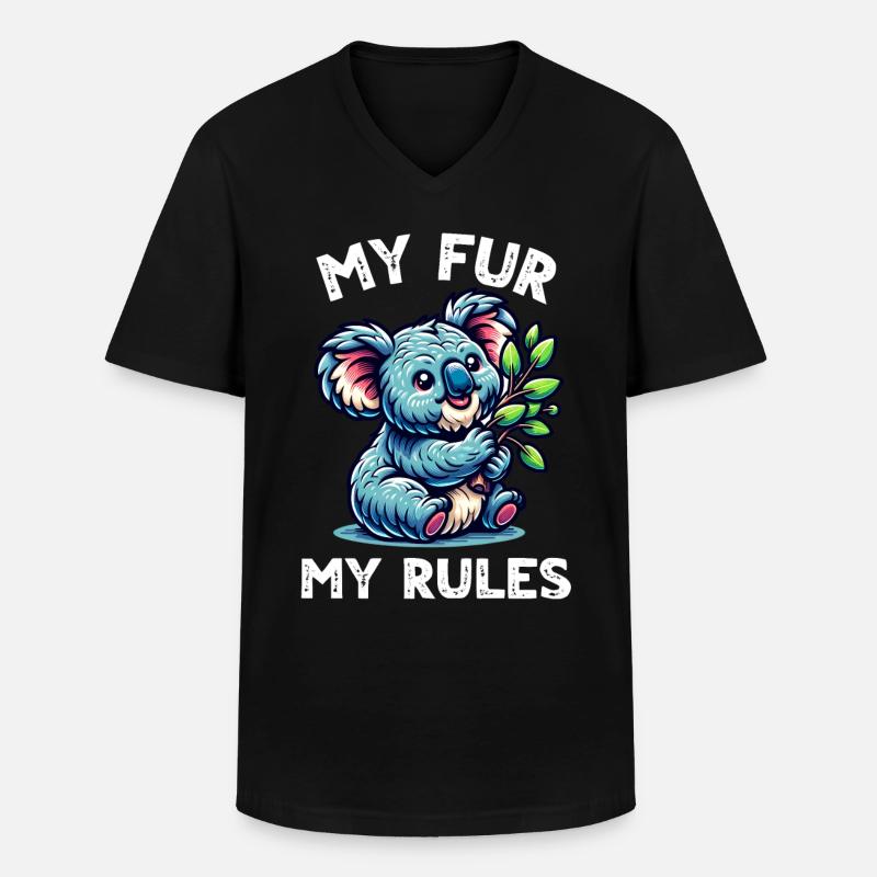 Lustige Koala Sprüche - Männer-T-Shirt mit V-Ausschnitt - Schwarz