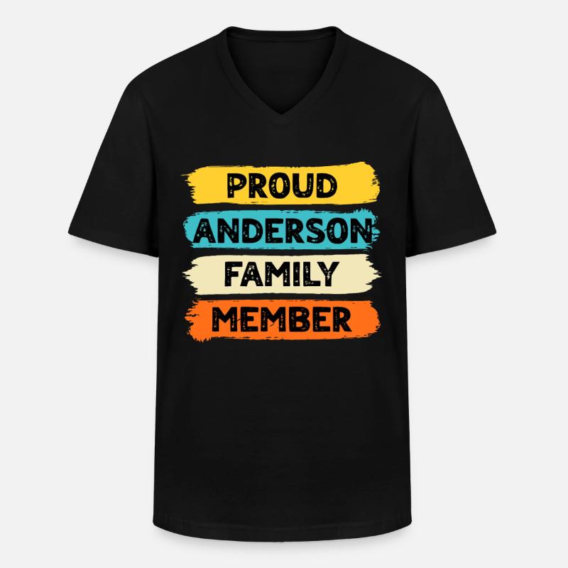 Stolzer Anderson - Männer-T-Shirt mit V-Ausschnitt - Schwarz