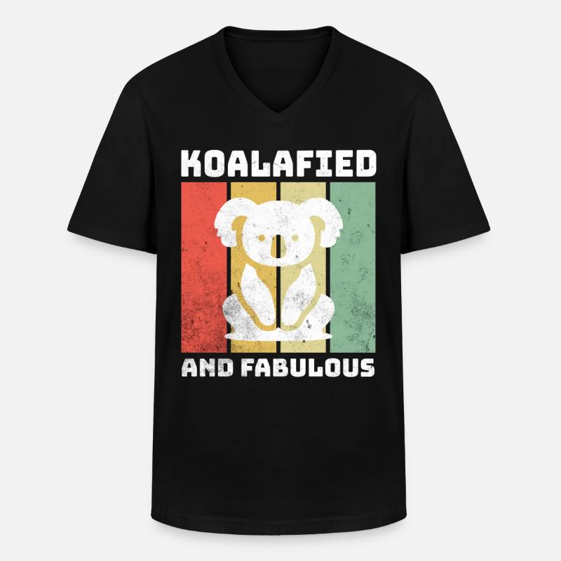 Koala Sprüche - Männer-T-Shirt mit V-Ausschnitt - Schwarz