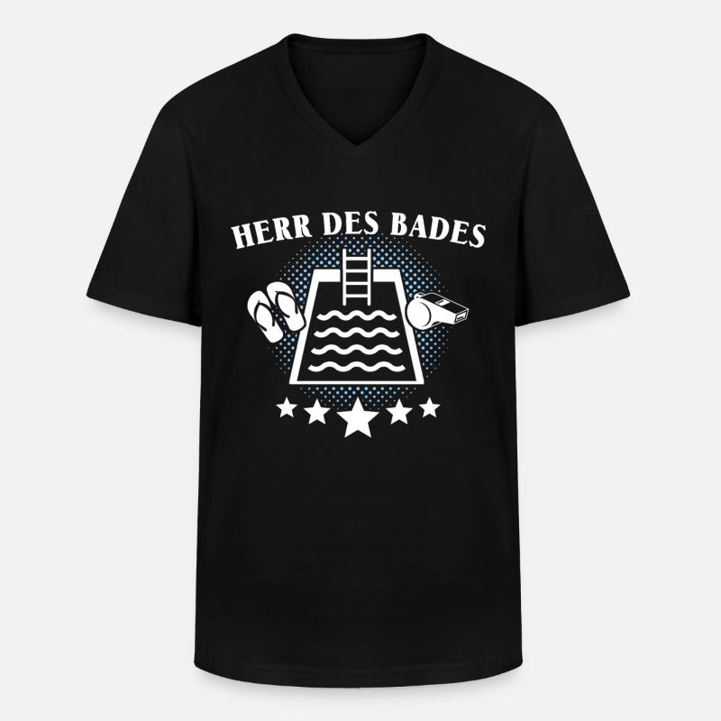 Bademeister - Männer-T-Shirt mit V-Ausschnitt - Schwarz