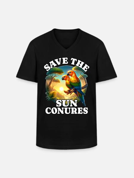 Save Sun Parakeet - Men's V-Neck T-Shirt - black