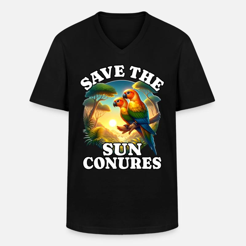Save Sonnensittich - Männer-T-Shirt mit V-Ausschnitt - Schwarz