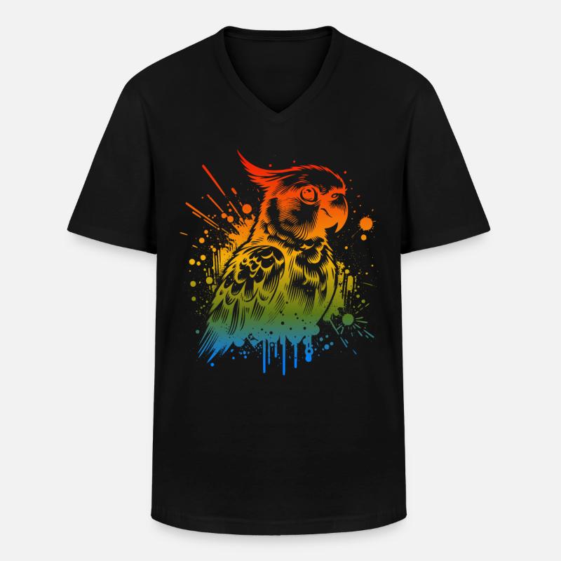 Sonnensittich - Männer-T-Shirt mit V-Ausschnitt - Schwarz