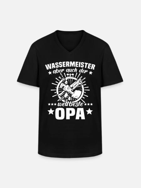 Grandpa Water Master - Men's V-Neck T-Shirt - black