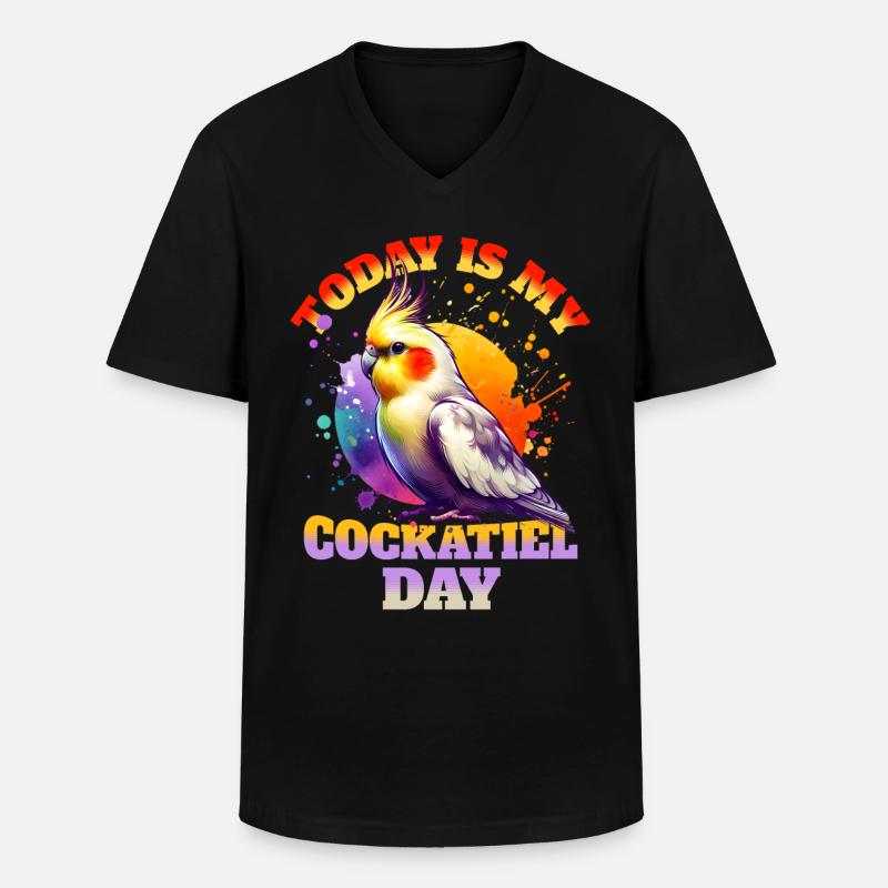 Nymphensittich Sprüche - Männer-T-Shirt mit V-Ausschnitt - Schwarz