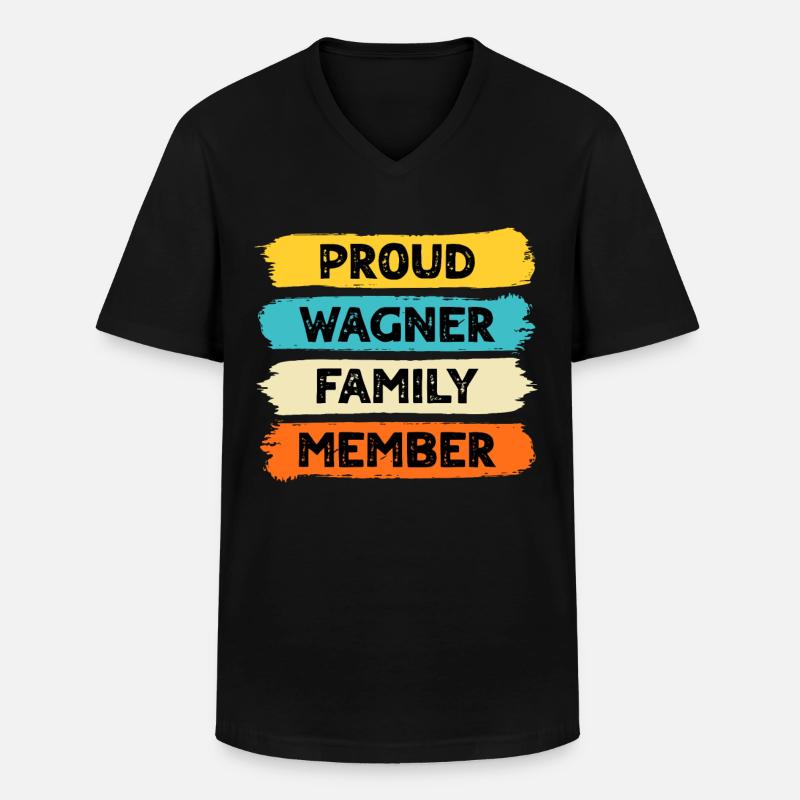 Stolzer Wagner - Männer-T-Shirt mit V-Ausschnitt - Schwarz