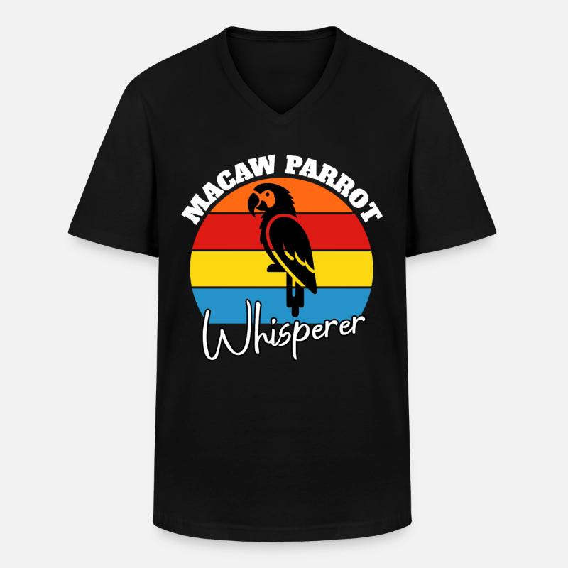 Papageie Flüsterer - Männer-T-Shirt mit V-Ausschnitt - Schwarz